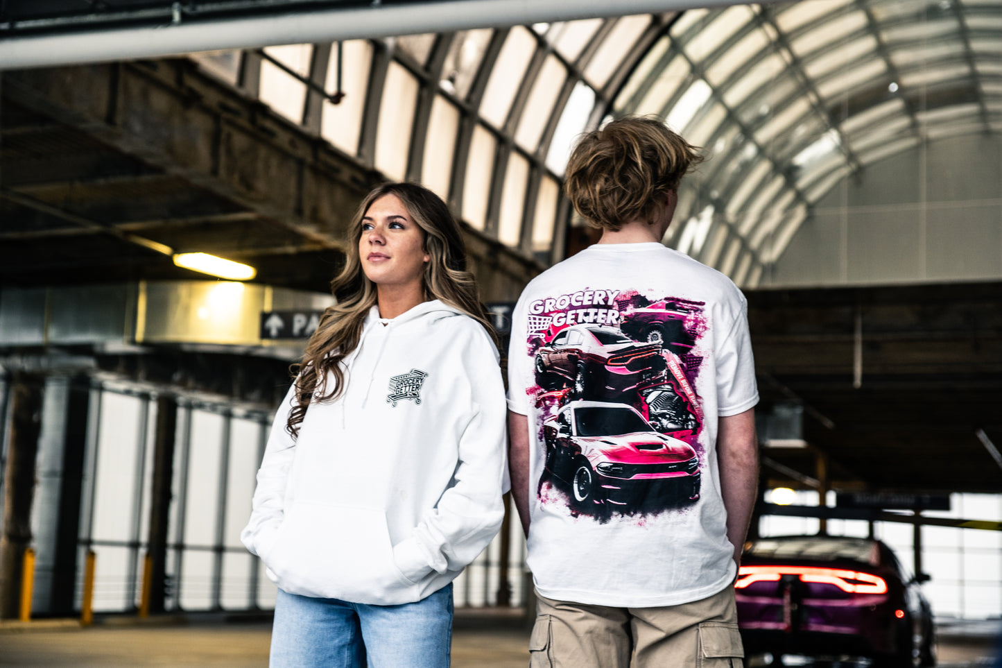 Grocery Getter Hoodie White “Hellcat”