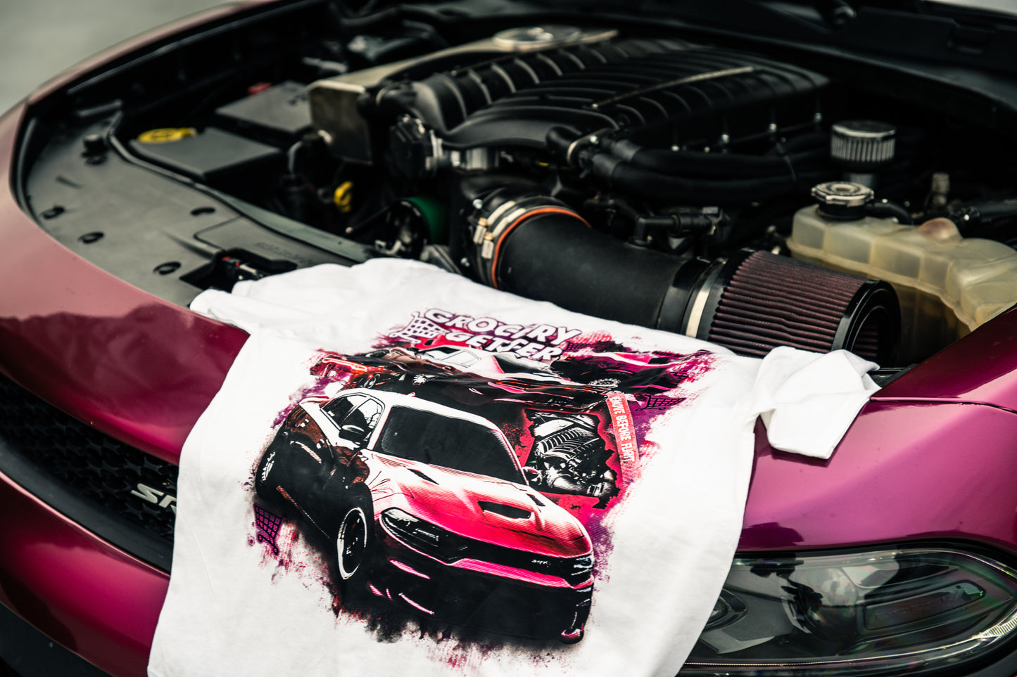 Grocery Getter T-Shirt White “Hellcat”