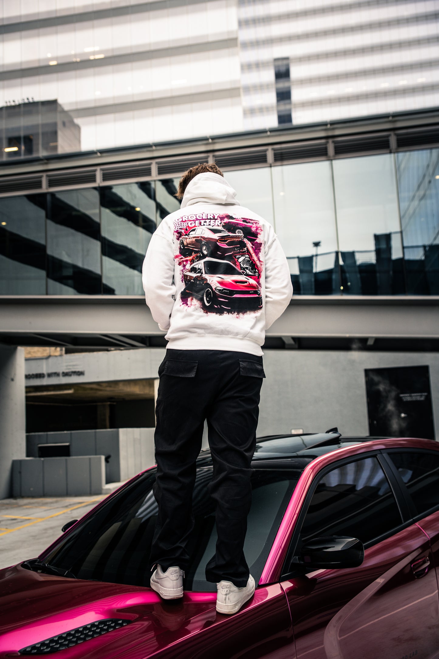 Grocery Getter Hoodie White “Hellcat”